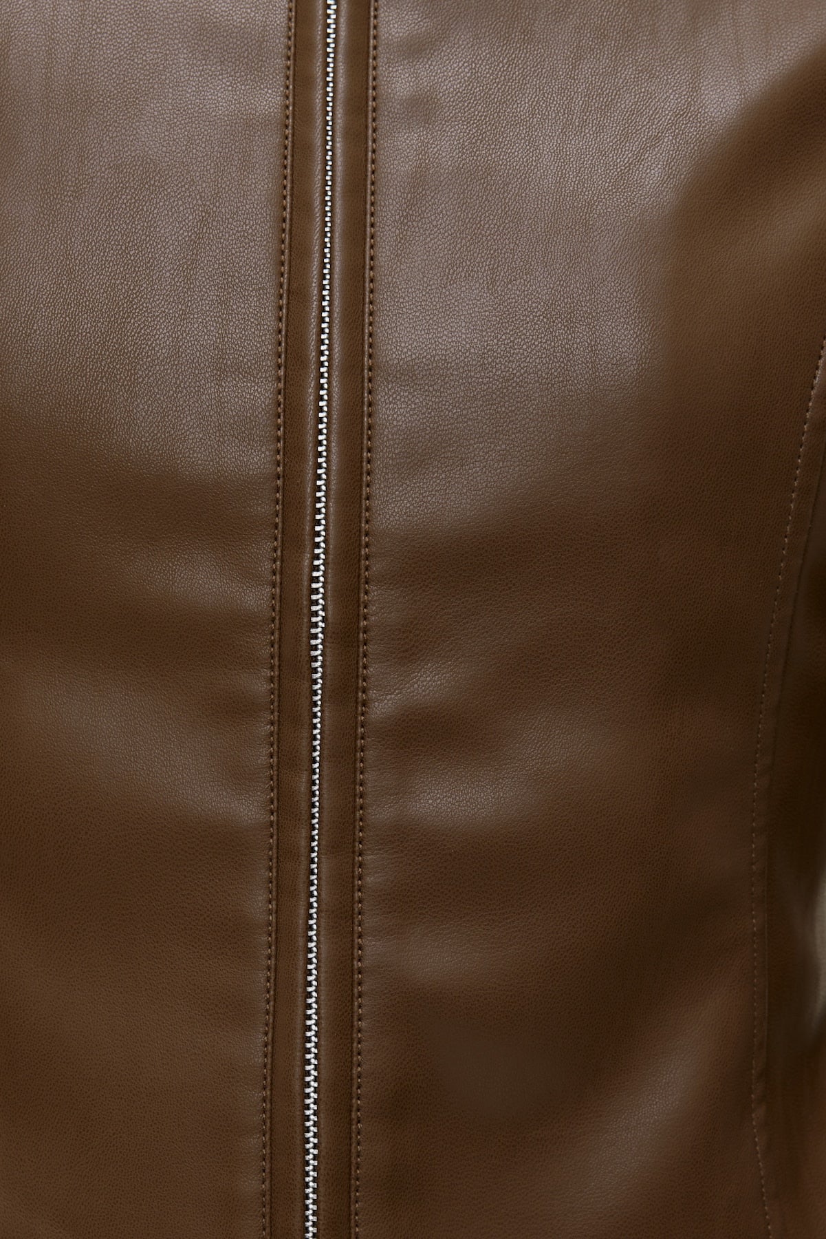 Dynamite Outlet | Slim Fit Faux Leather Moto Jacket Brown