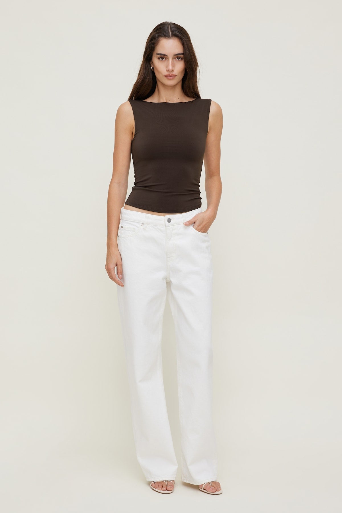 Dynamite Outlets | Nola Sculpt Tank Top Brown
