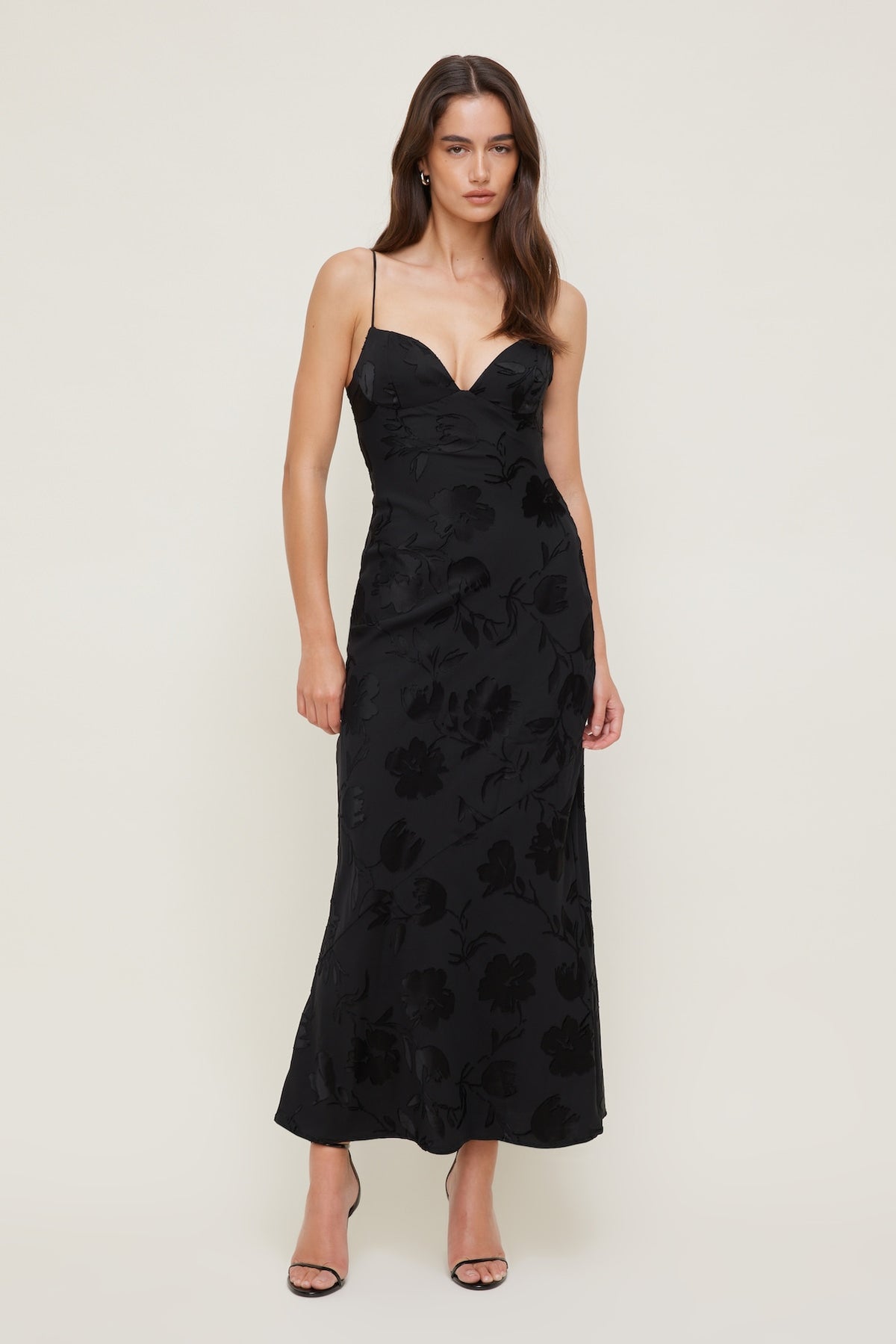 Dynamite Outlet | Jacquard Bustier Maxi Dress Black