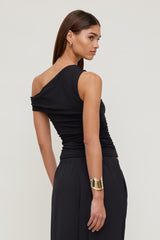 Dynamite Discount | Sculpt Off Shoulder Top Black