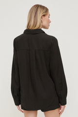 Dynamite Website Shop | Oversized Linen Shirt Brown
