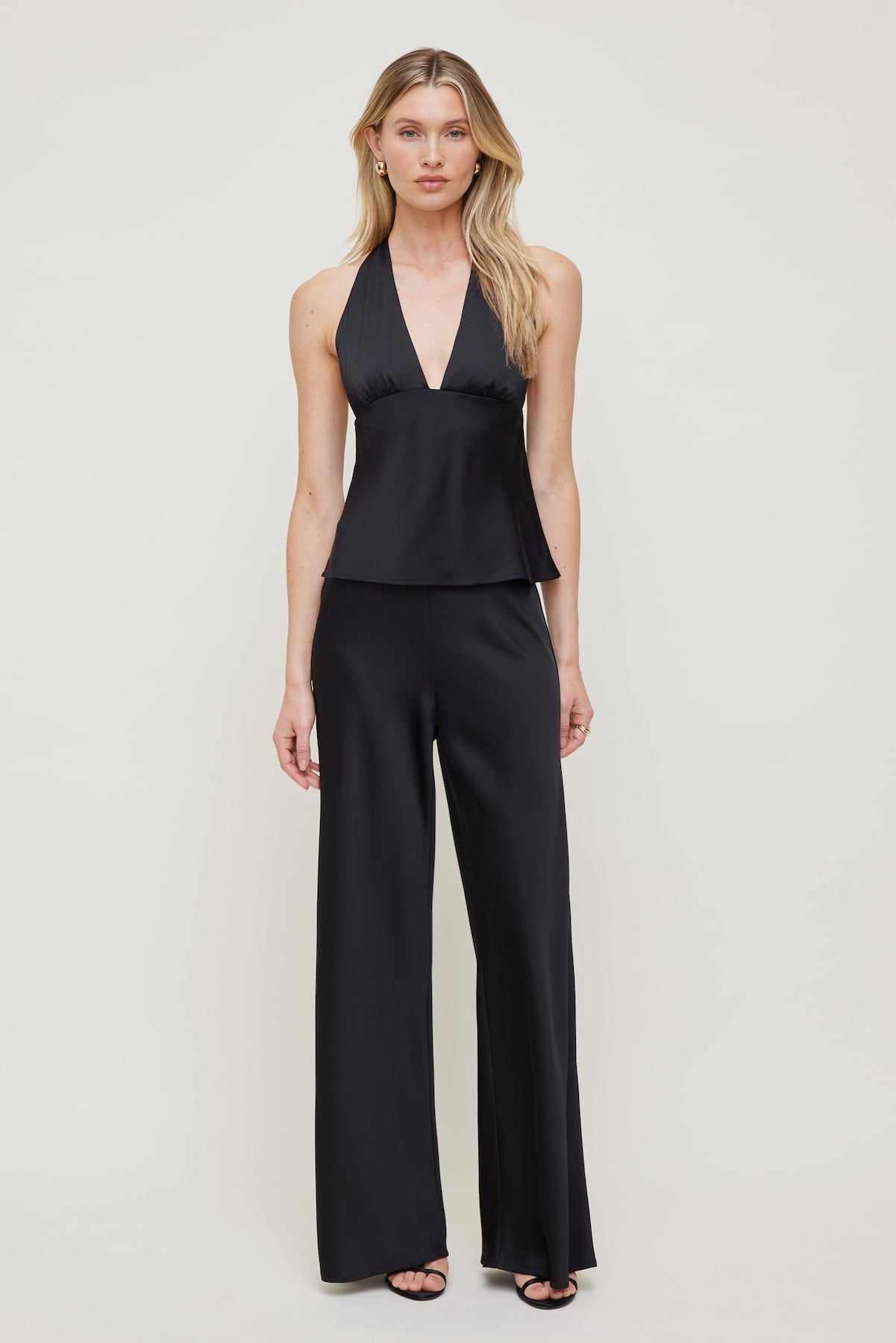 Dynamite Outlets | Vea Satin Halter Top Black
