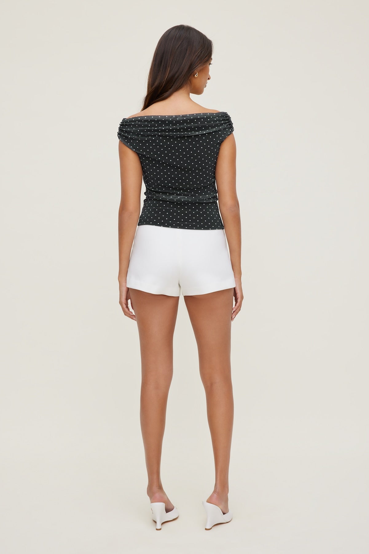 Dynamite Outlet | Off Shoulder Mesh Top BLACK
