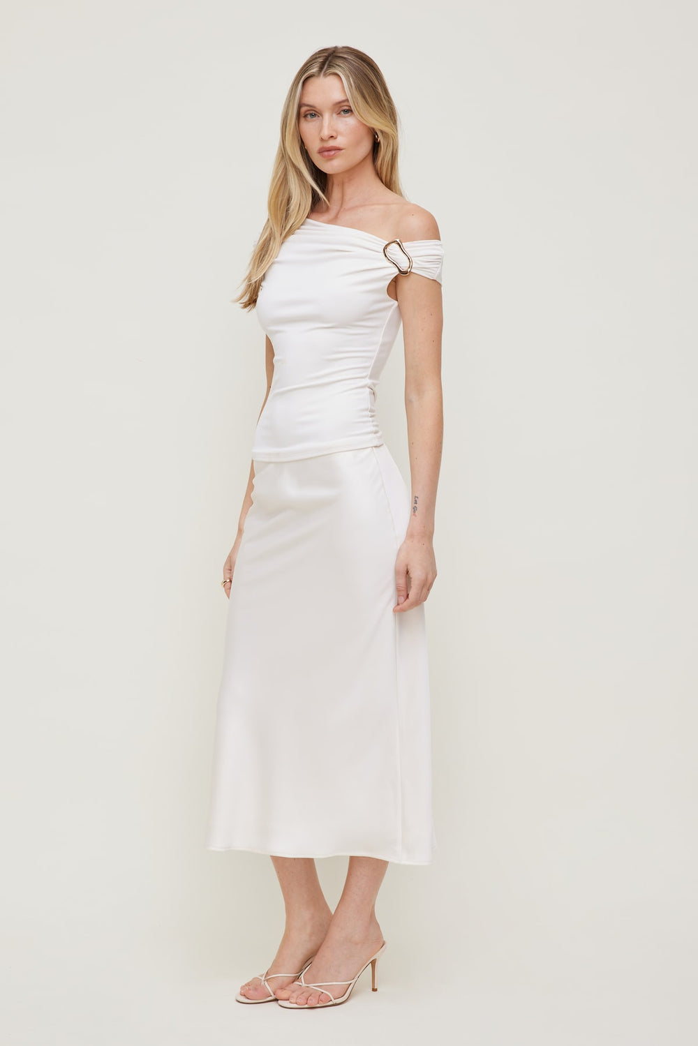 Dynamite Website Shop | Sculpt Buckle Detail Top White