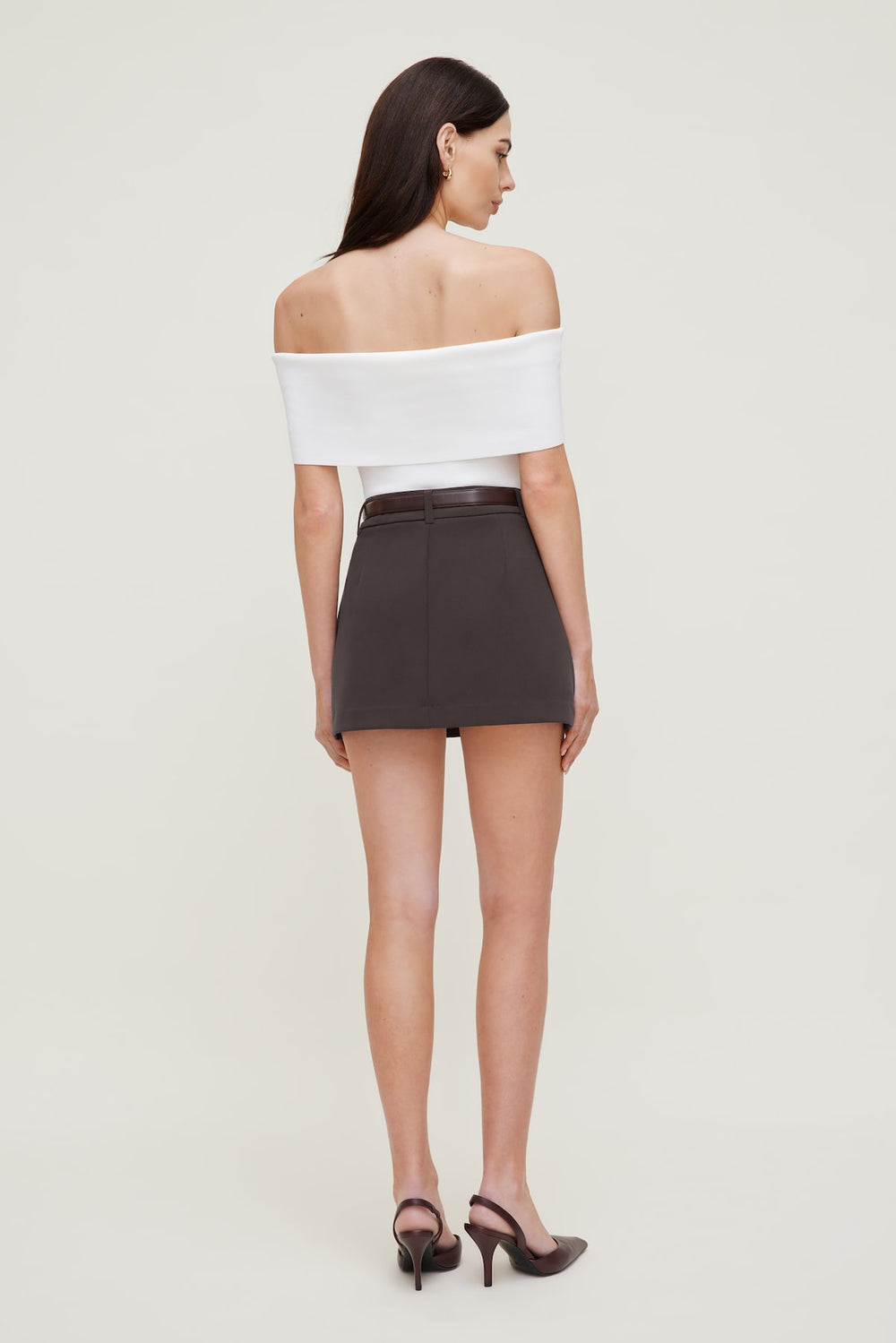 Dynamite Outlets | Rib Knit Off Shoulder Sweater White
