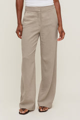 Dynamite US | Yasmin Linen Straight Leg Pants Beige