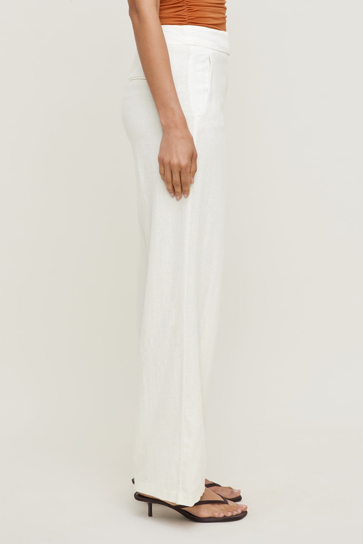 Dynamite On Sale | Yasmin Linen Straight Leg Pants White