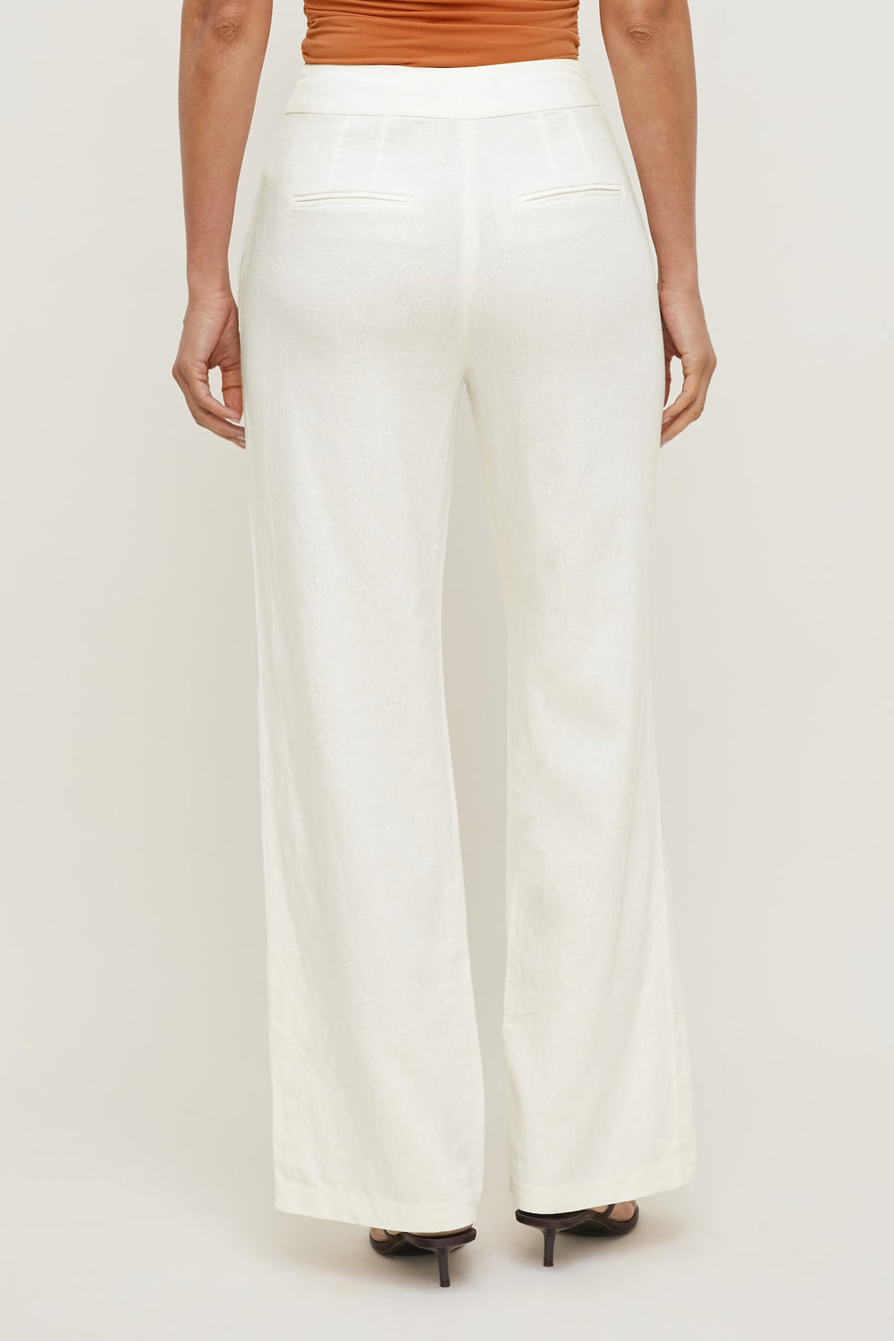 Dynamite On Sale | Yasmin Linen Straight Leg Pants White