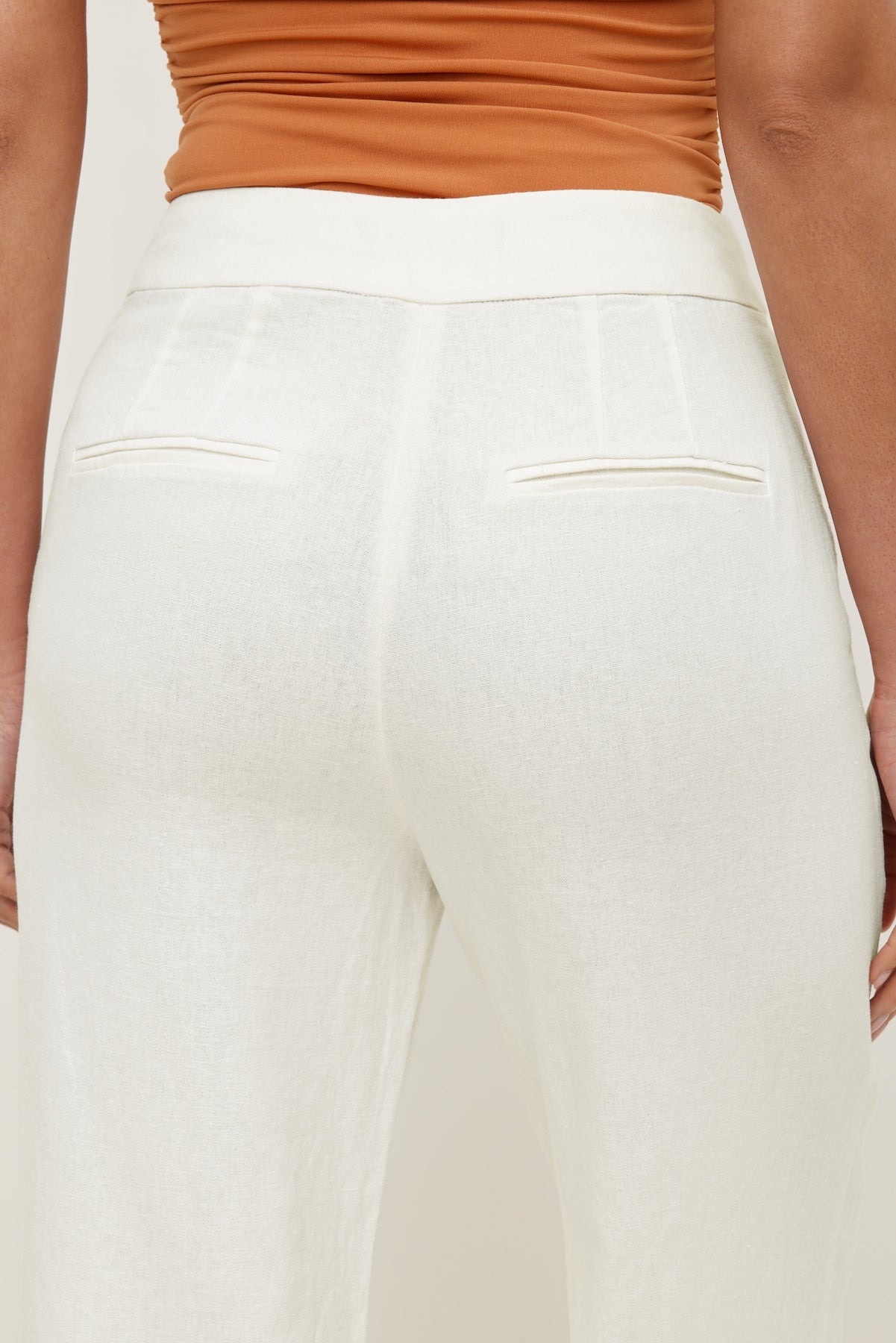 Dynamite On Sale | Yasmin Linen Straight Leg Pants White