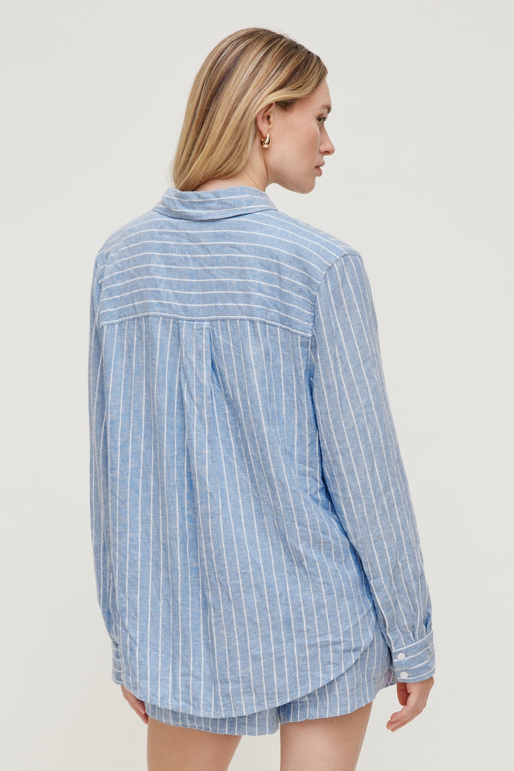 Dynamite Online | Oversized Linen Shirt Blue