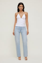 Dynamite Outlet | Poplin Halter Top White