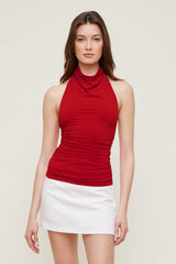Dynamite Store | Sculpt Cowl Halter Top Red