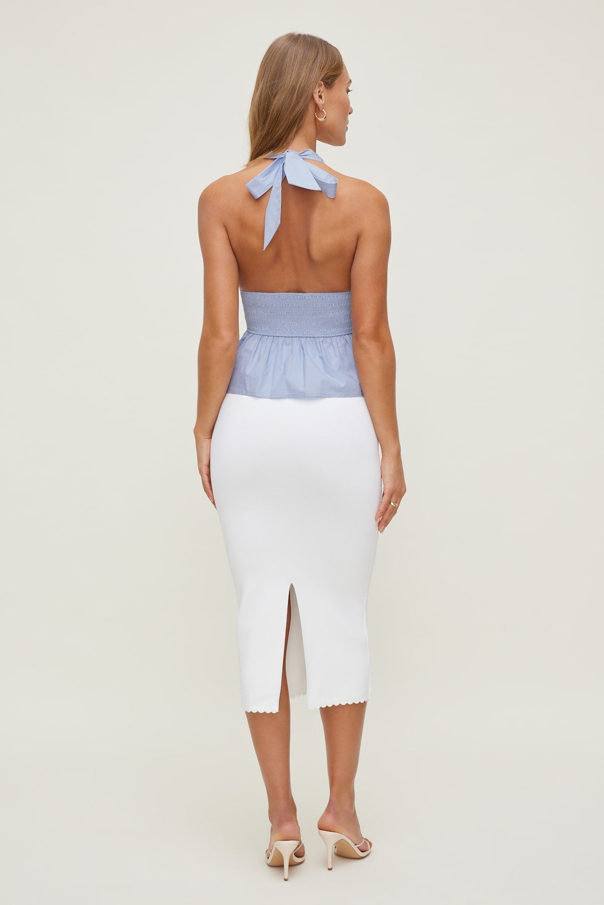 Dynamite Website Shop | Poplin Halter Top Blue