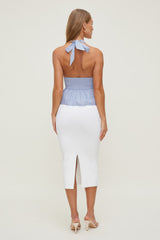 Dynamite Website Shop | Poplin Halter Top Blue