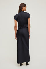 Dynamite Online | Ella Layered Satin Blouse Black