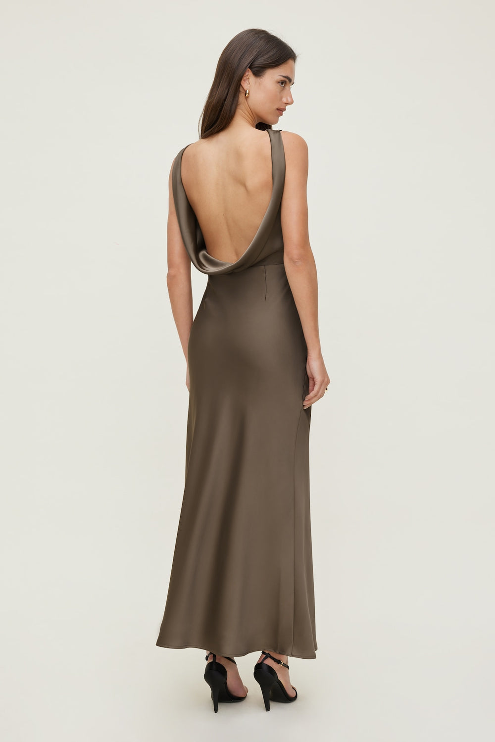 Dynamite Store | Nora Satin Maxi Slip Dress Brown