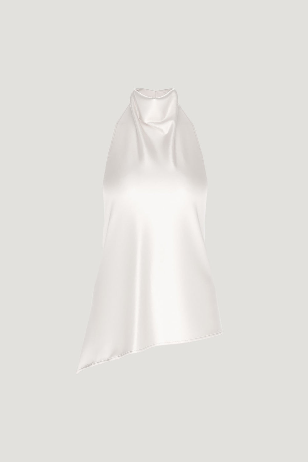 Dynamite US | Asymmetric Satin Halter Blouse Beige