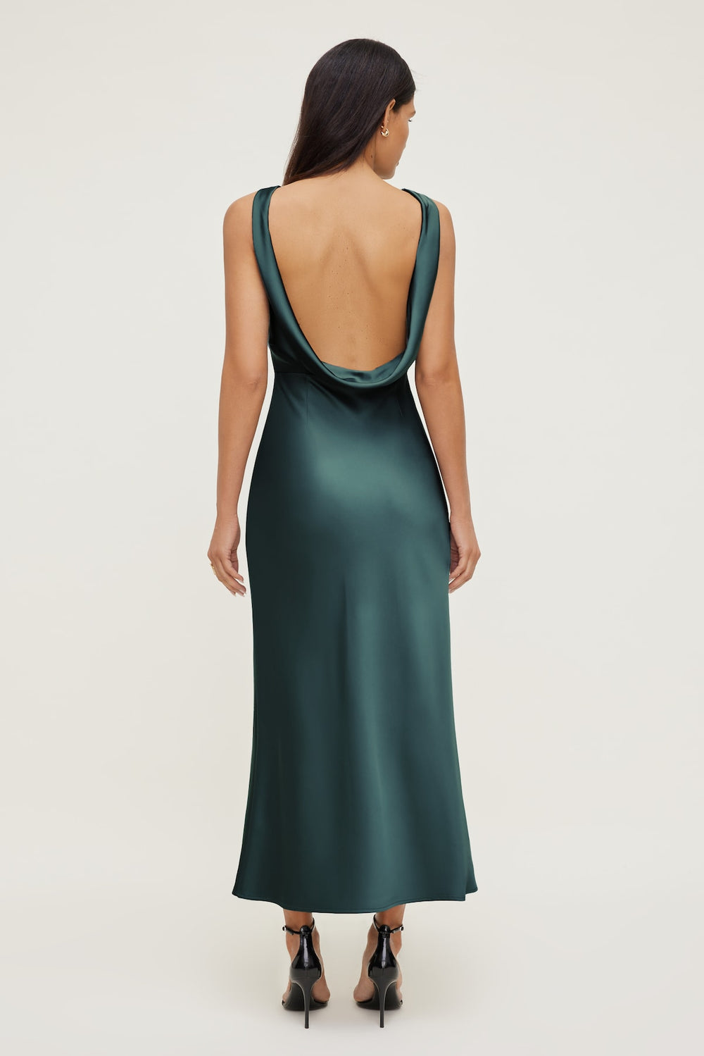 Dynamite On Sale | Nora Satin Maxi Slip Dress Green