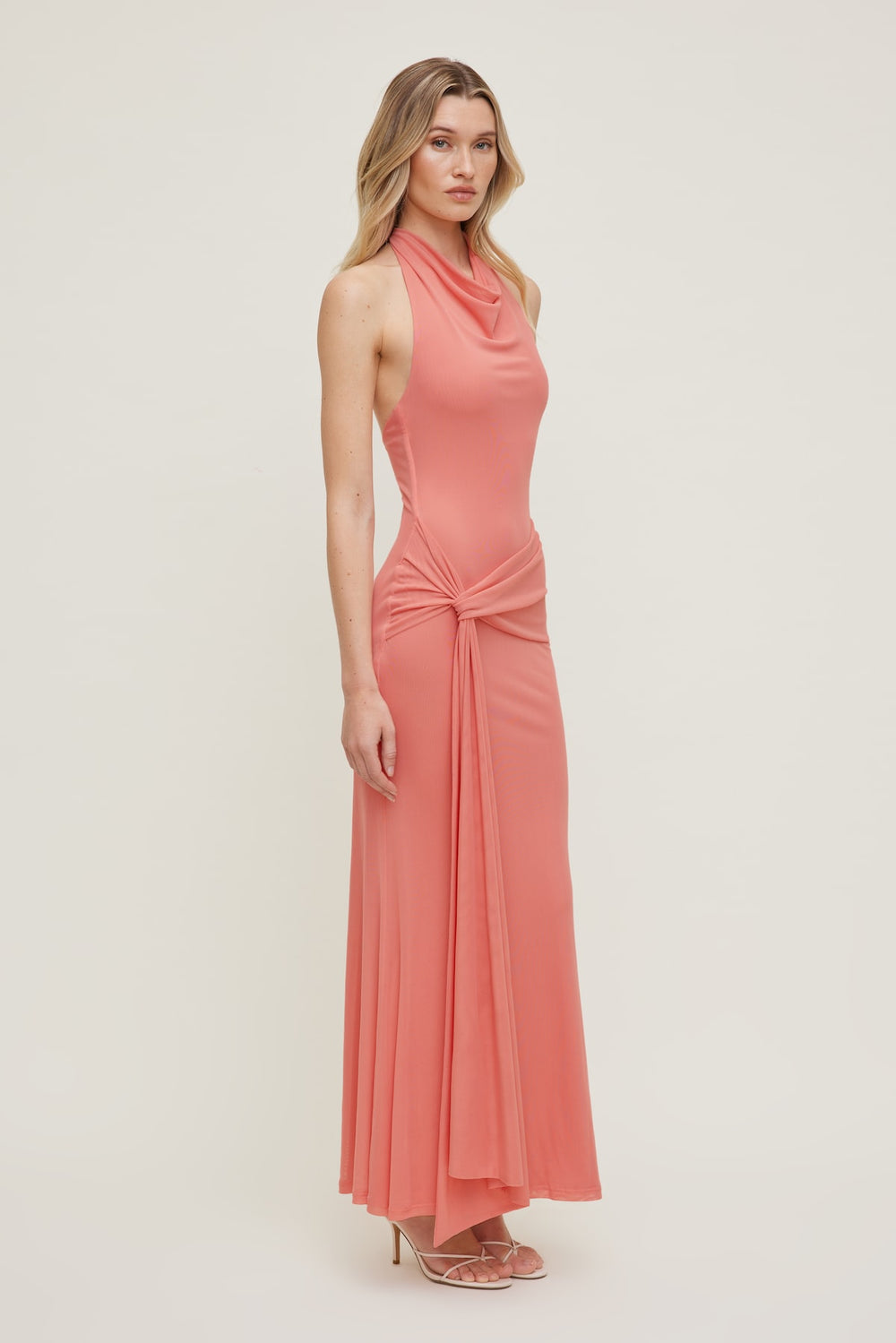 Dynamite Website Shop | Scarlet Draped Mesh Maxi Dress Pink