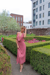 Dynamite Outlets | Deep Cowl Neck Maxi Dress Pink