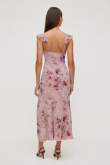 Dynamite On Sale | Floral Ruffle V Neck Maxi Dress Pink
