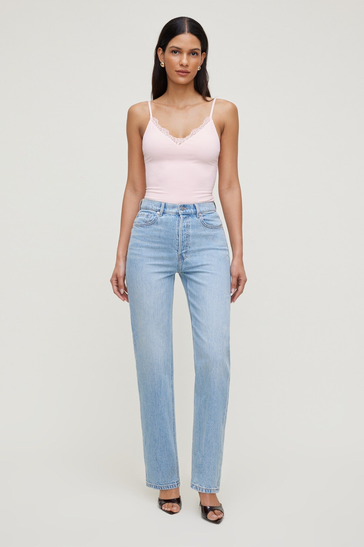 Dynamite Discount | Sculpt Lace Trim Cami Top Pink