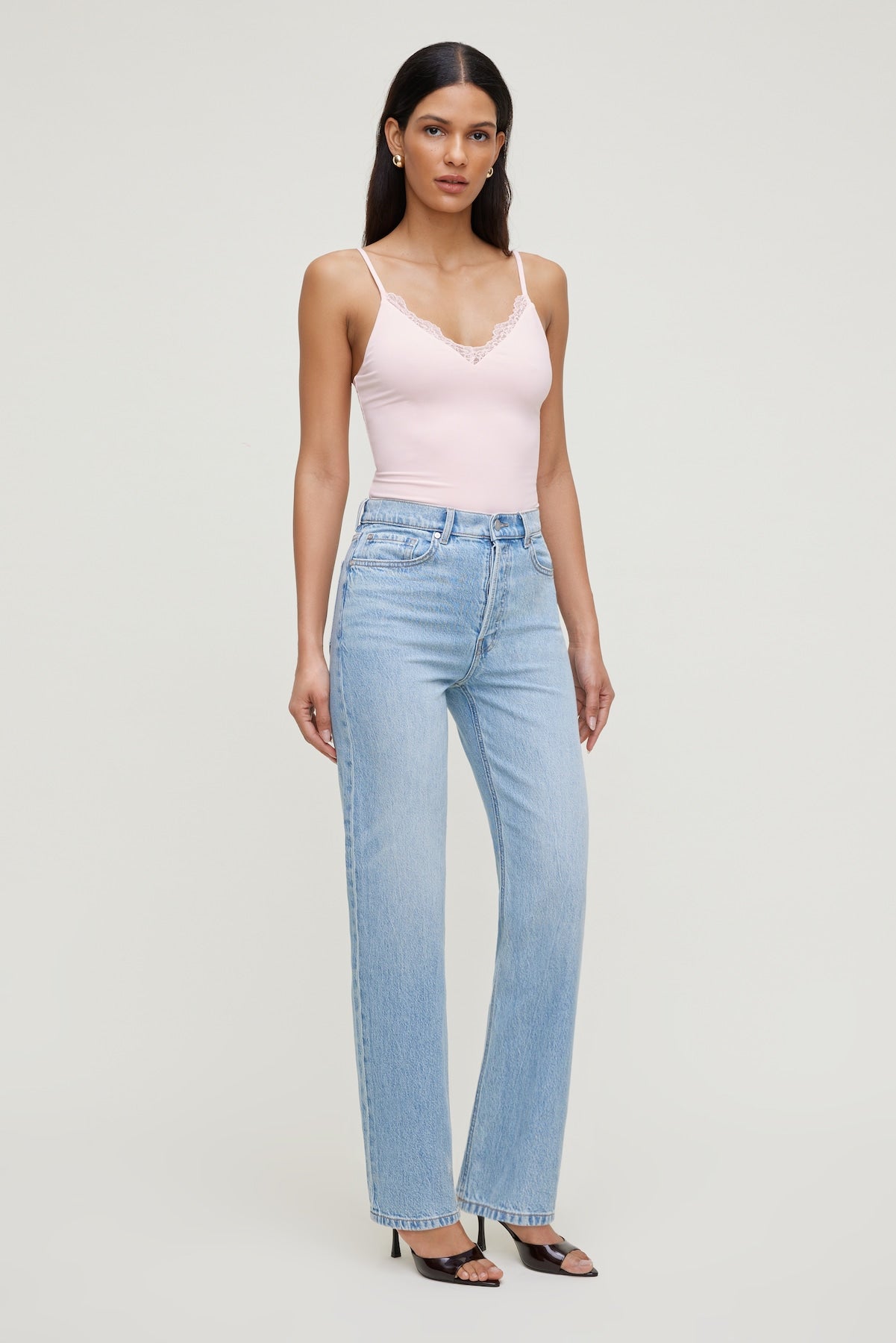 Dynamite Discount | Sculpt Lace Trim Cami Top Pink