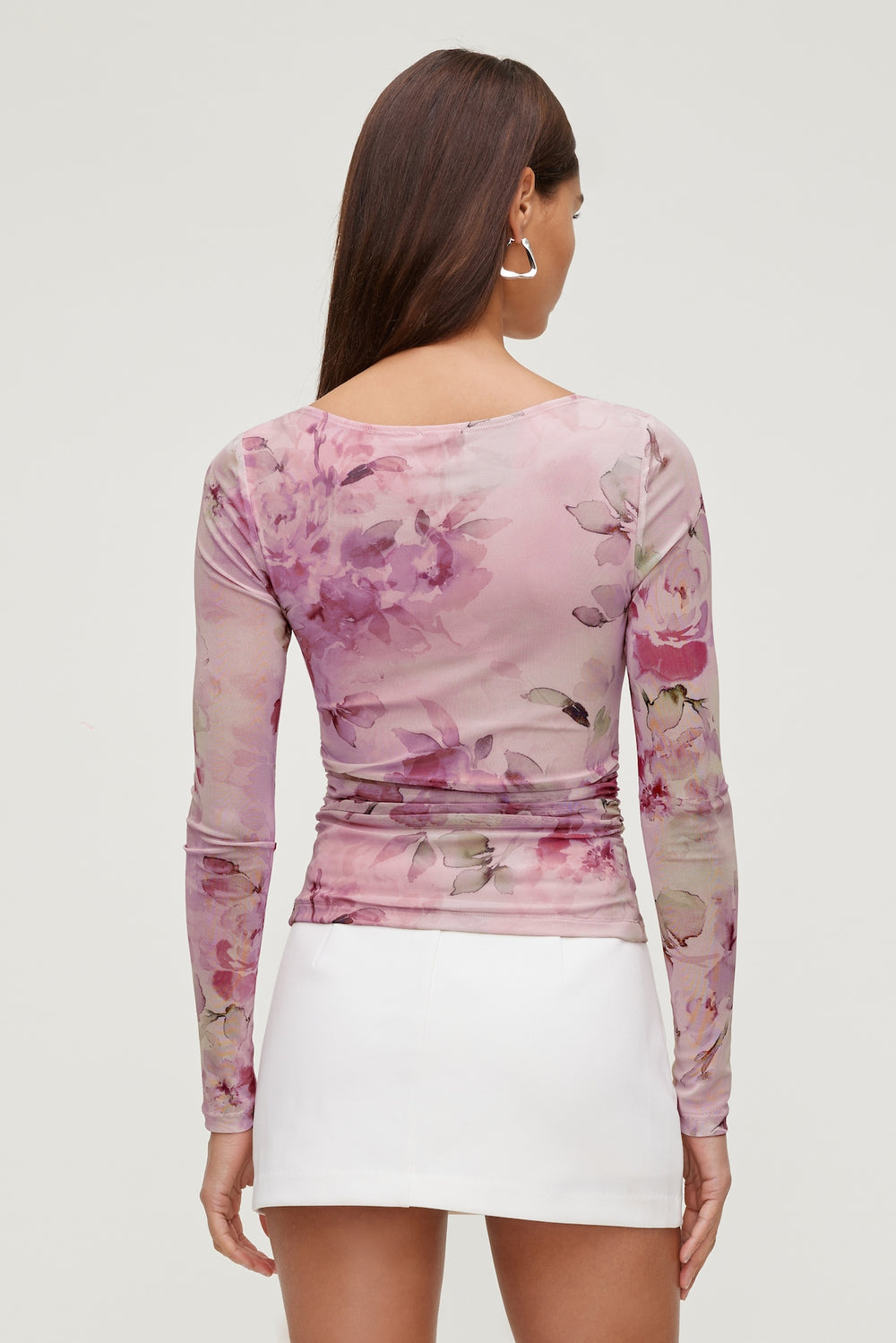 Dynamite Outlet | Stella Long Sleeve Mesh Top Pink