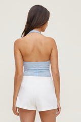 Dynamite Outlets | Lace Plunge Bodysuit Blue