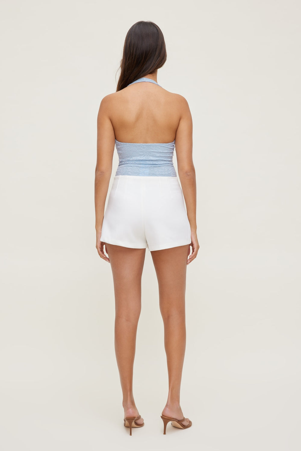 Dynamite Outlets | Lace Plunge Bodysuit Blue
