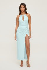 Dynamite Discount | Sculpt Necklace Maxi Dress Blue