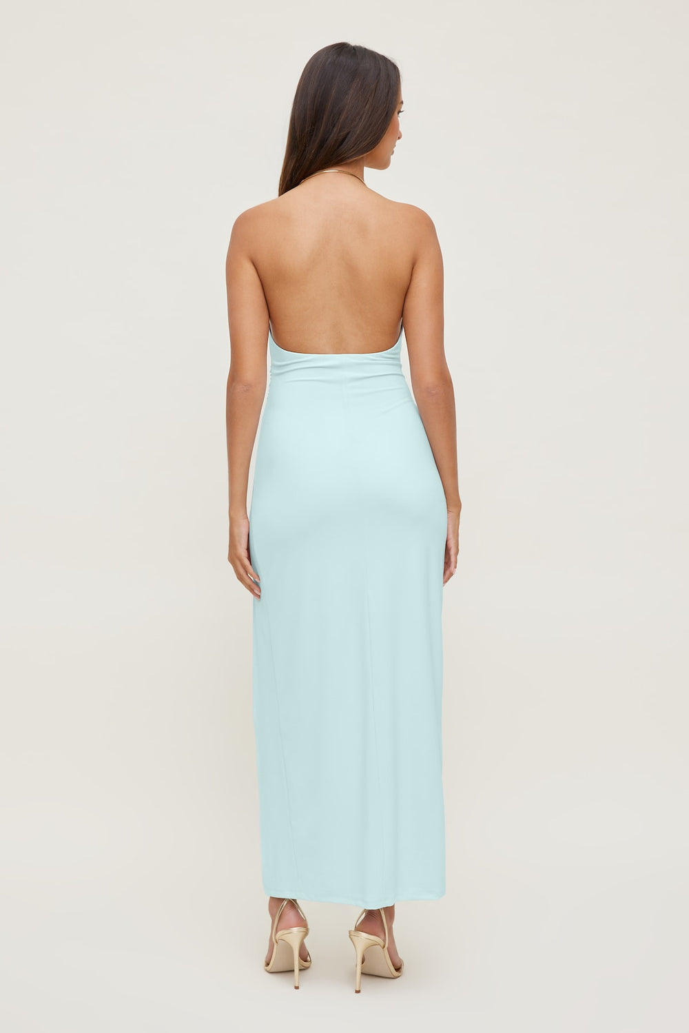 Dynamite Discount | Sculpt Necklace Maxi Dress Blue