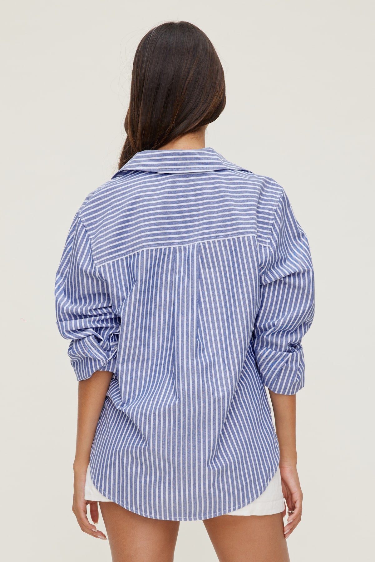 Dynamite Website Shop | Striped Poplin Shirt Blue