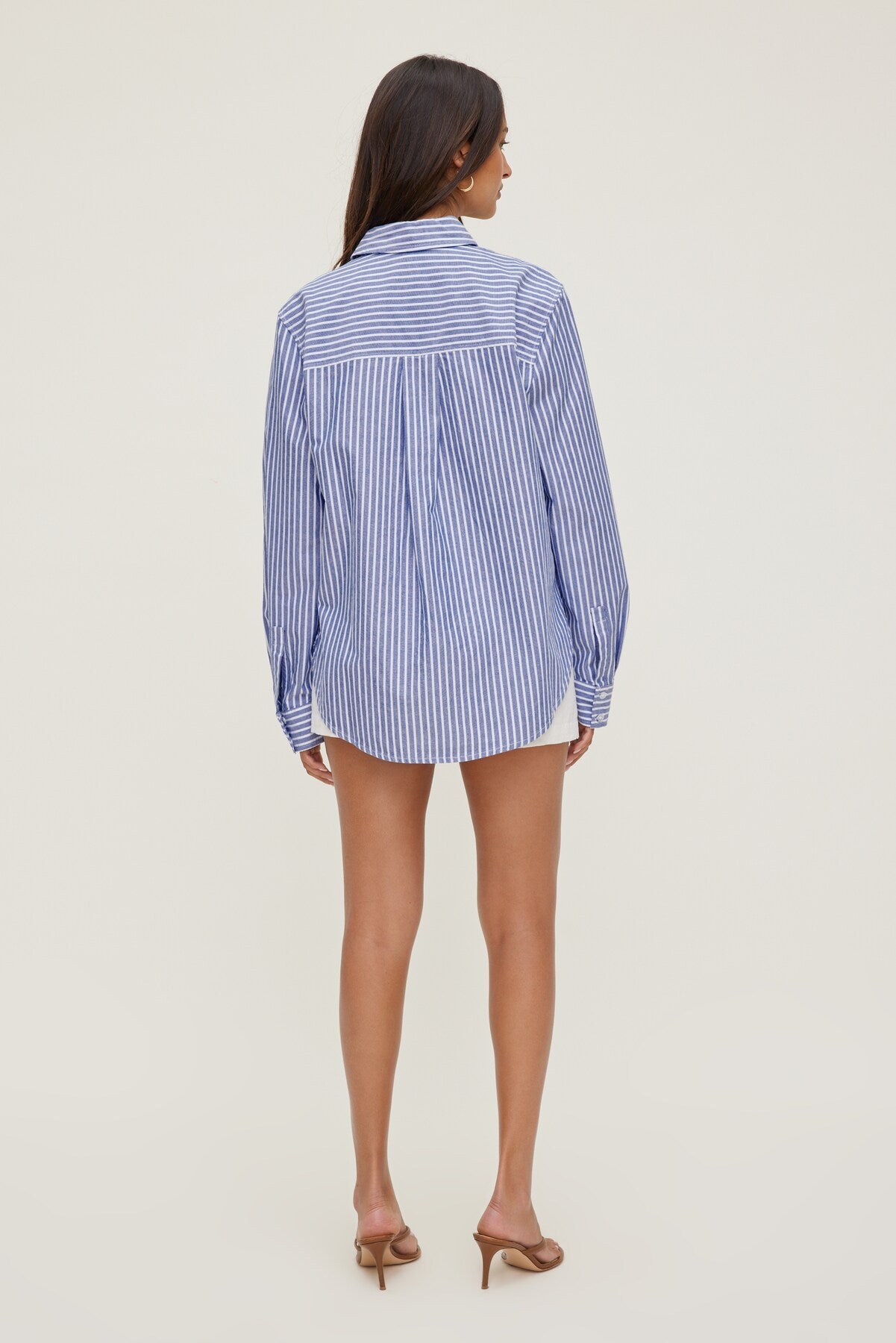 Dynamite Website Shop | Striped Poplin Shirt Blue