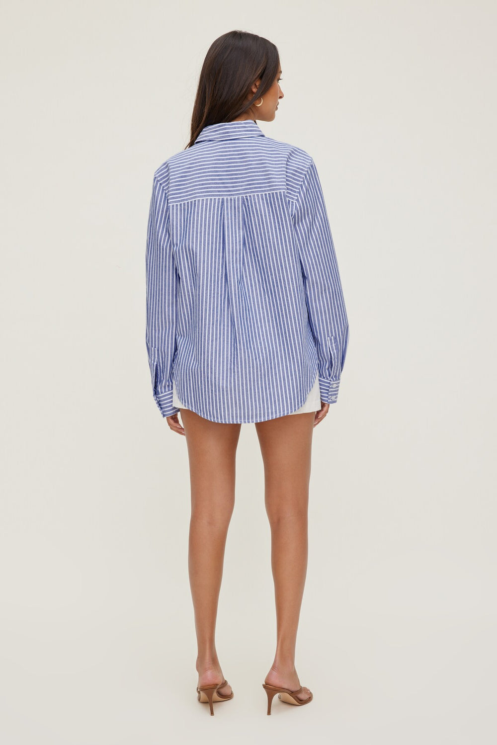 Dynamite Website Shop | Striped Poplin Shirt Blue