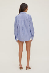 Dynamite Website Shop | Striped Poplin Shirt Blue