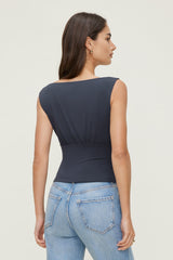 Dynamite Online | Sculpt Cinched Waist Top Blue