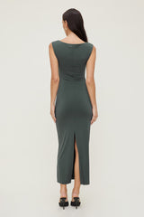 Dynamite US | Sculpt Boat Neck Maxi Dress Green