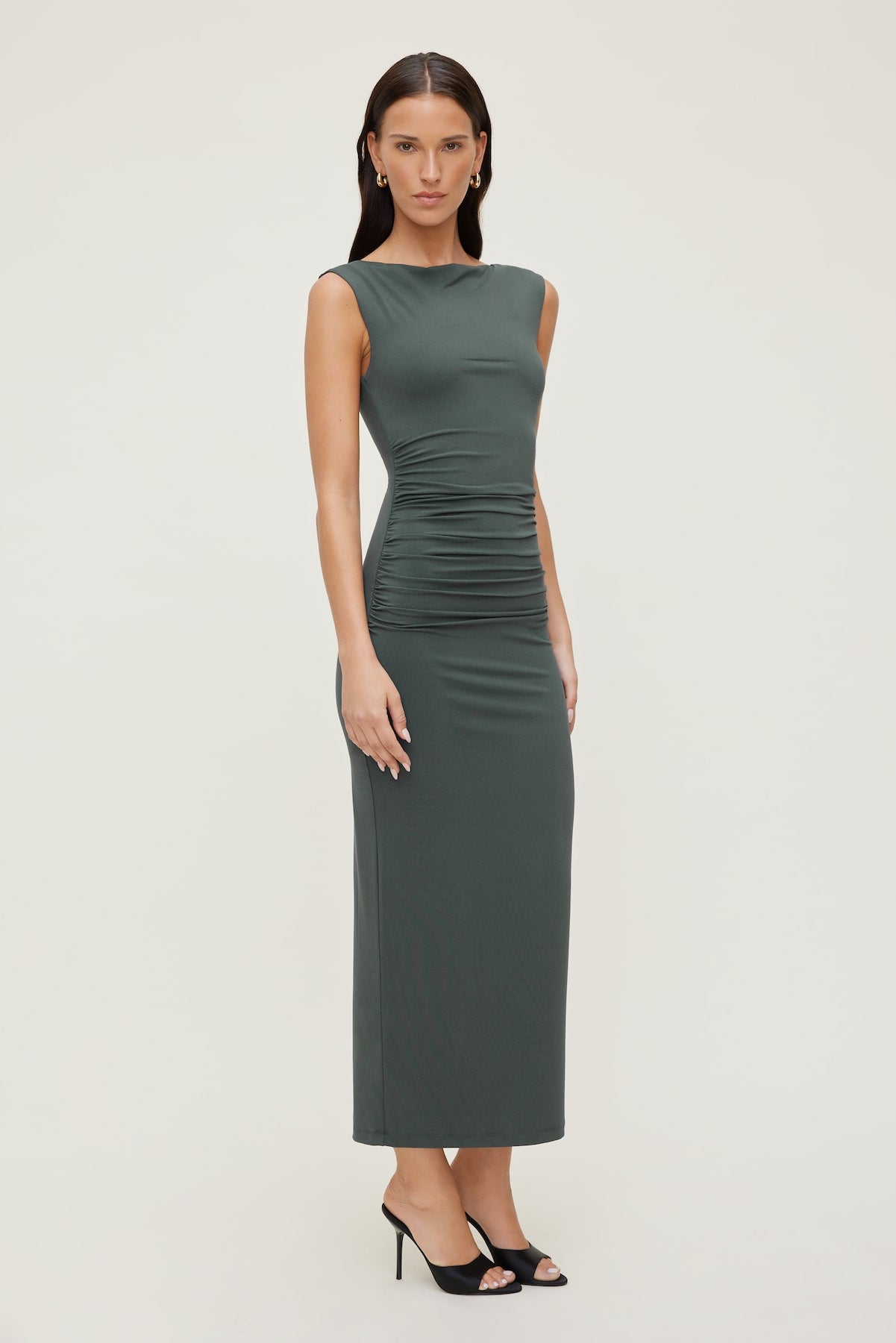 Dynamite US | Sculpt Boat Neck Maxi Dress Green
