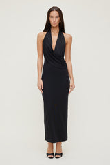 Dynamite On Sale | Plunge Mesh Maxi Dress Black