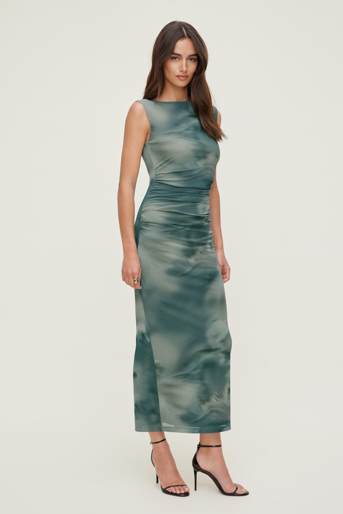 Dynamite Outlet | Brie Mesh Midi Dress Blue