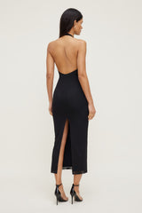 Dynamite US | Reia Halter Mesh Maxi Dress Black