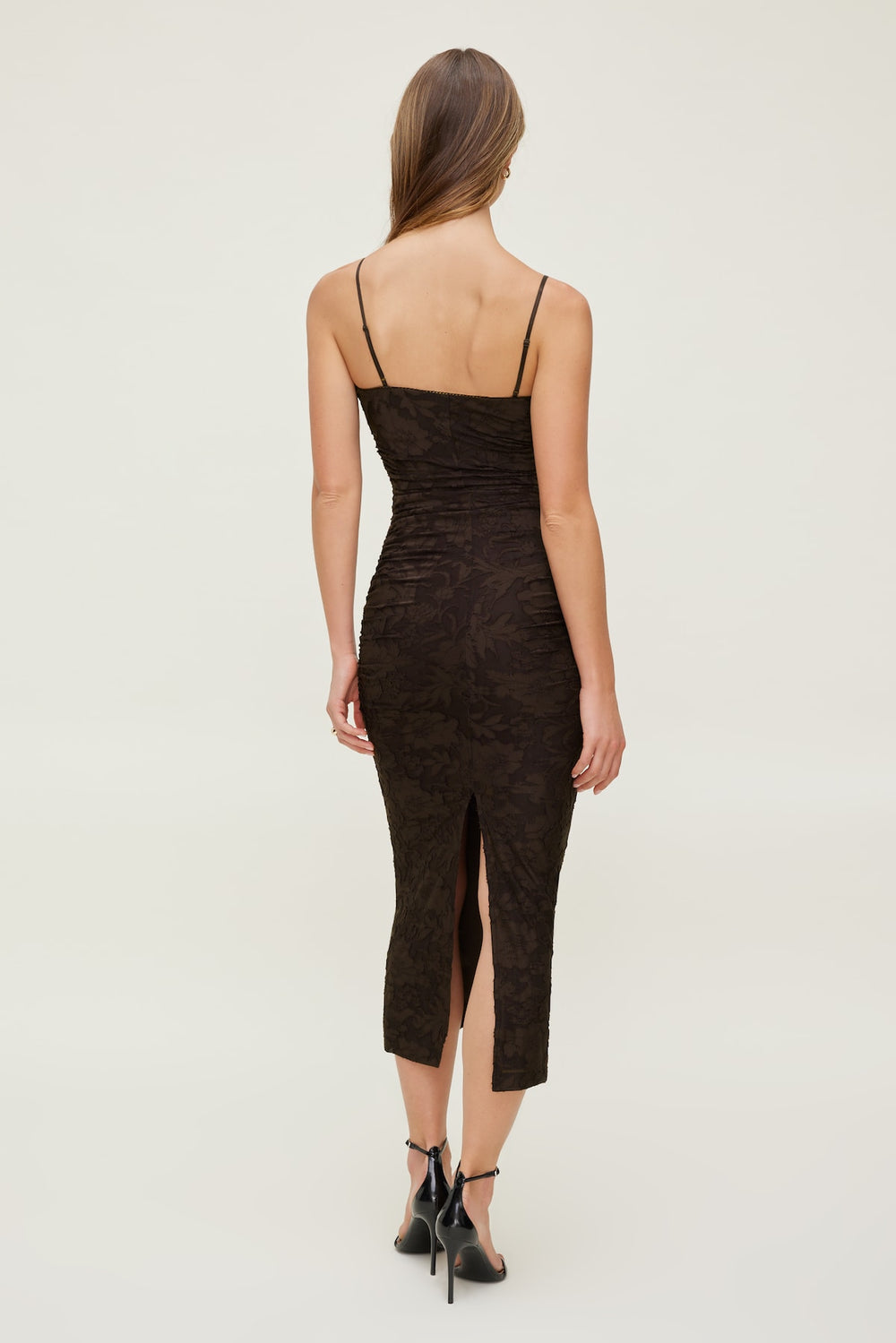 Dynamite Outlet | Mona Jacquard Midi Dress Brown