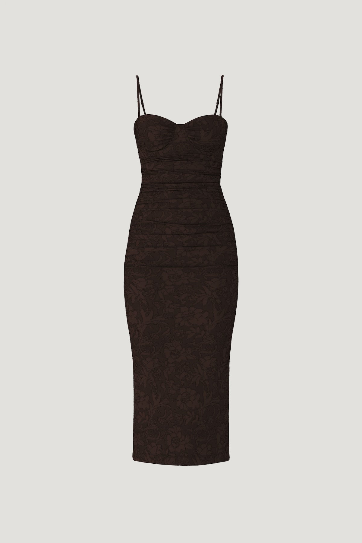 Dynamite Outlet | Mona Jacquard Midi Dress Brown