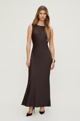 Dynamite Store | Nora Satin Maxi Slip Dress Brown