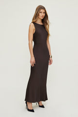Dynamite Store | Nora Satin Maxi Slip Dress Brown