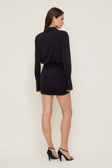 Dynamite Website Shop | Sculpt Mini Shirt Dress Black