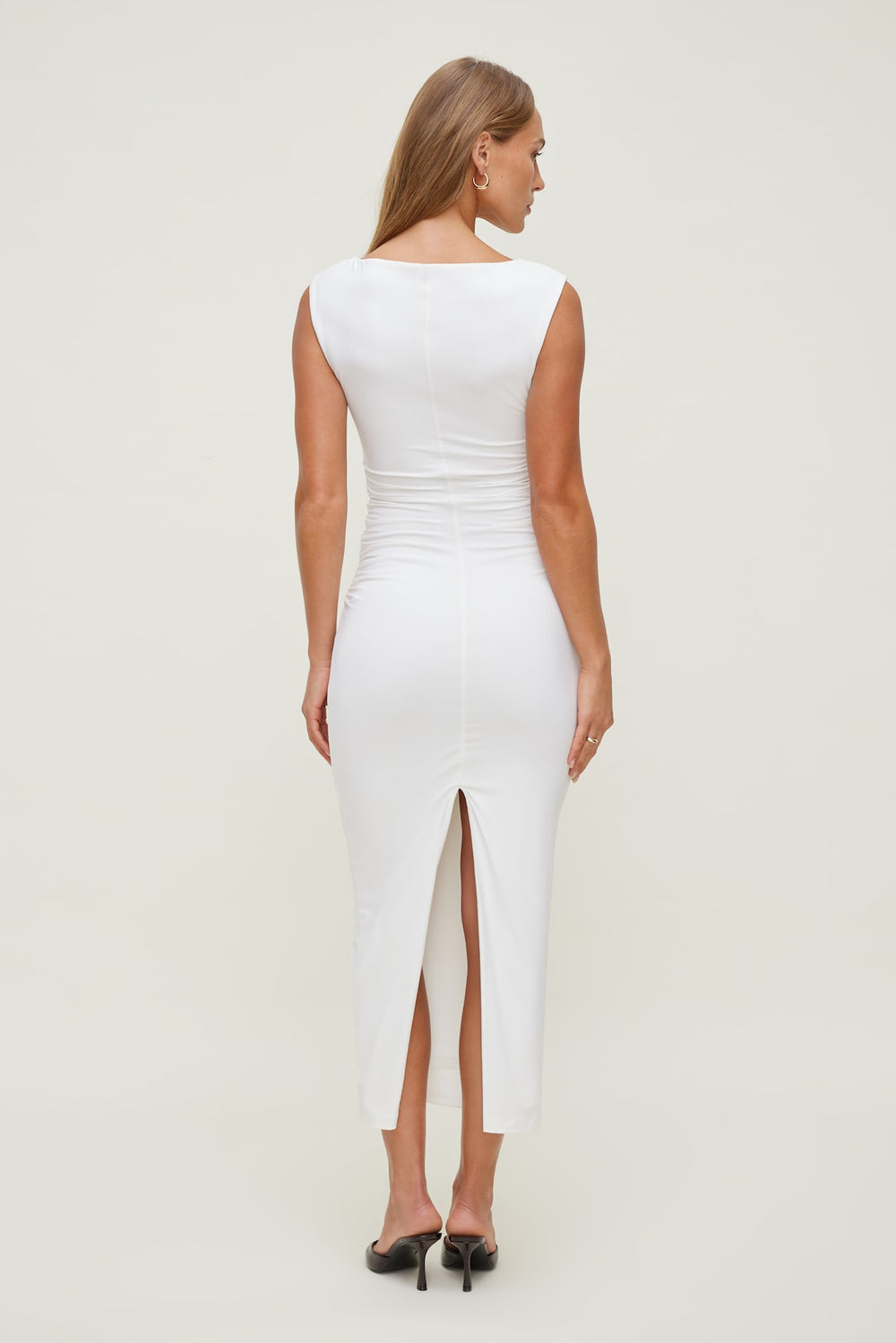 Dynamite US | Brie Sculpt Midi Dress White