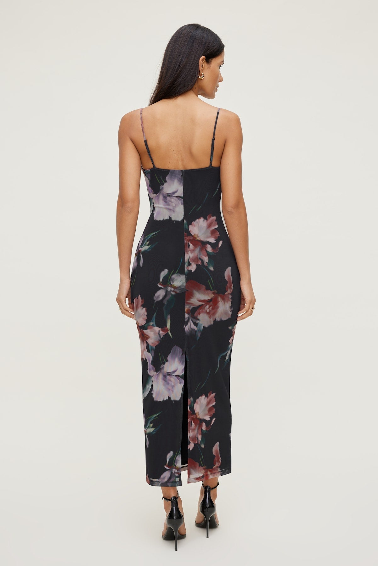 Dynamite On Sale | Floral Mesh Maxi Dress Black