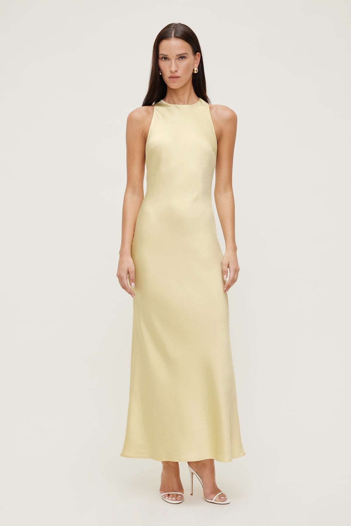 Dynamite On Sale | Twist Back Satin Maxi Dress Yellow